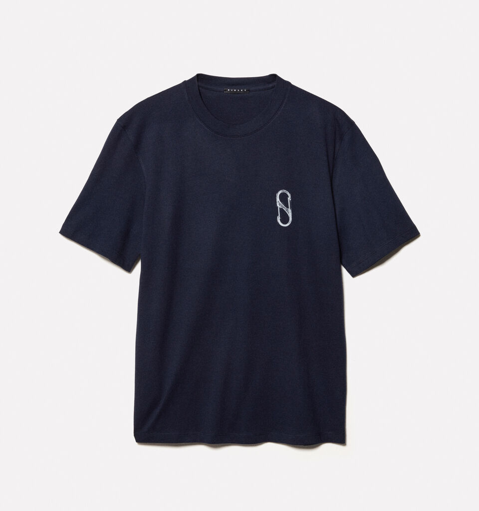 Blue t-shirt with print - men's short sleeve t-shirts - Dark Blue | Sisley image number 5
